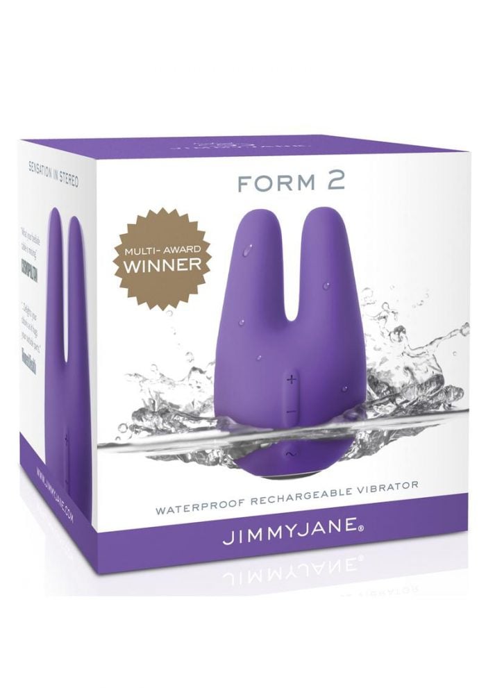 Jimmy Jane Form 2 Silicone Cordless Charging Clitoral Stimulator Waterproof Purple 3.2 Inch