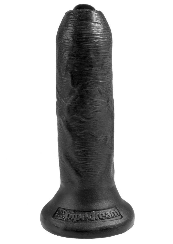 King Cock Uncut Realistic Cock Dildo Black 6 Inch
