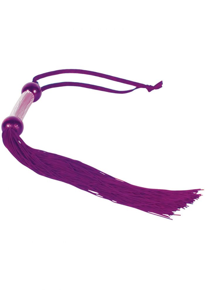 Sex And Mischief Medium Rubber Whip 14 Inch Purple