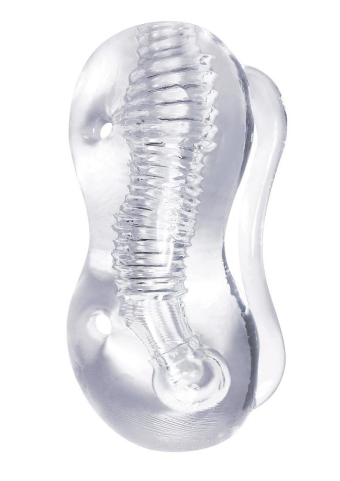 The 9`s Clear Stroke Twister Masturbator Clear 5.25 Inch