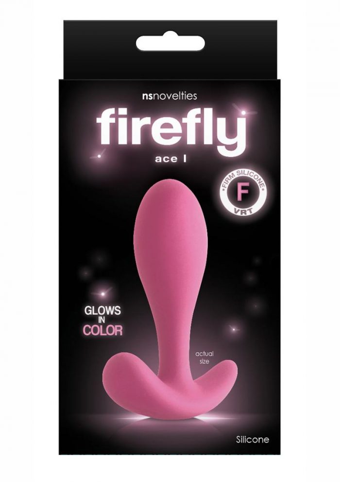 Firefly Ace I Silicone Glow In The Dark Butt Plug Small Pink
