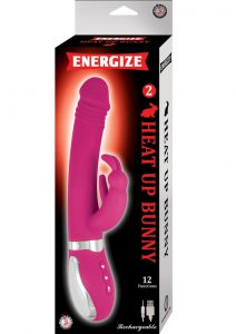 Nasstoys Energize Silicone Heat Up Bunny 2 Waterproof Pink 9 Inch
