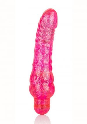 Sparkle Glitter Jack Vibrator Waterproof Pink 5.75 Inches