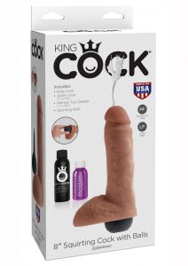 King Cock Squirting Cock With Balls Kits Flesh 8 Inches