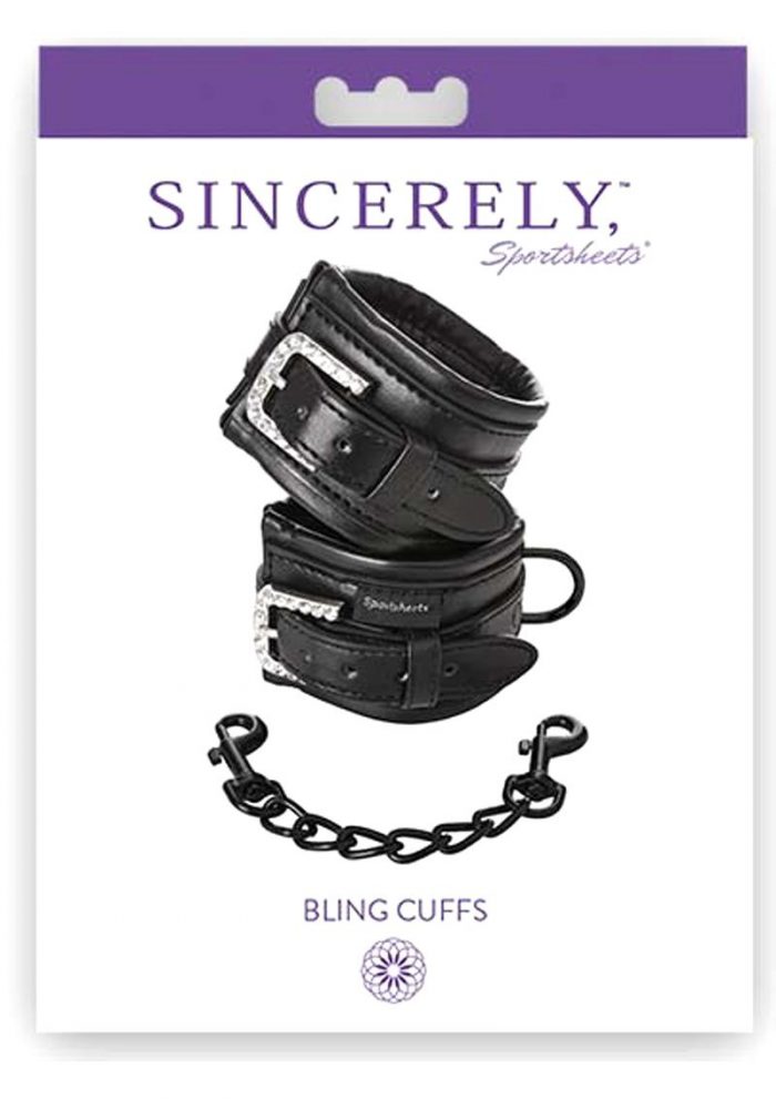 Sincerely Sportsheets Bling Cuffs Black