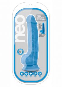 Neo Dual Density Realistic Cock With Balls Blue 7.5 Inch