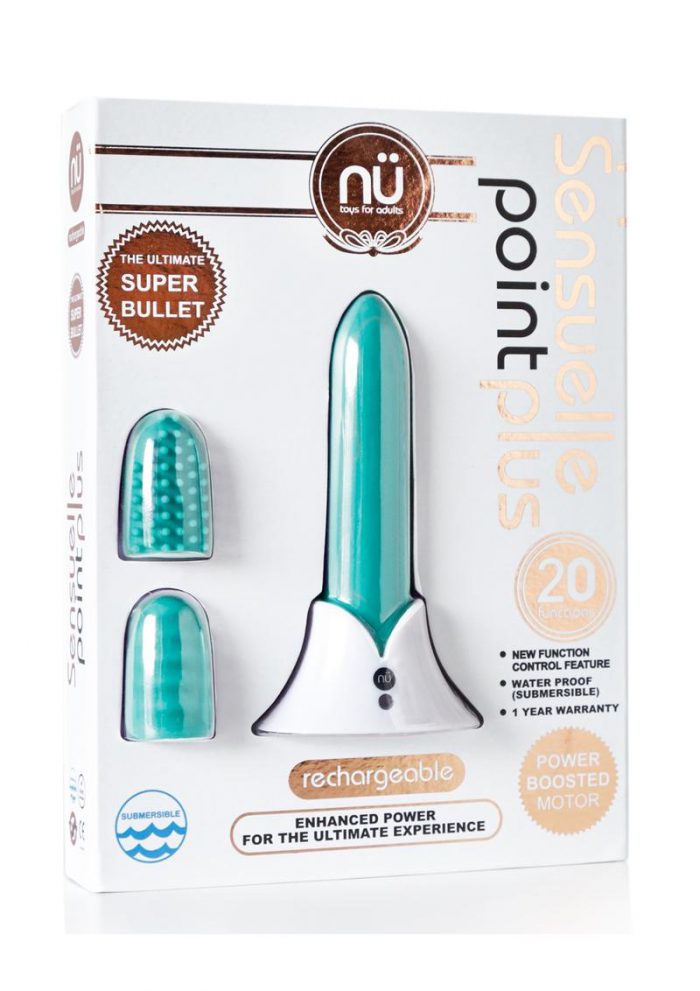 Sensuelle Point Plus 20 Function Bullet Silicone Rechargeable Waterproof Tiffany Blue