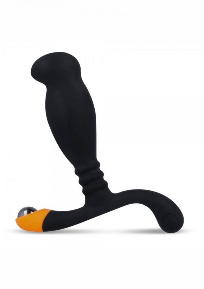 Ultra Si Dual Perineum And Prostate Massager Silicone Waterproof Black/Orange