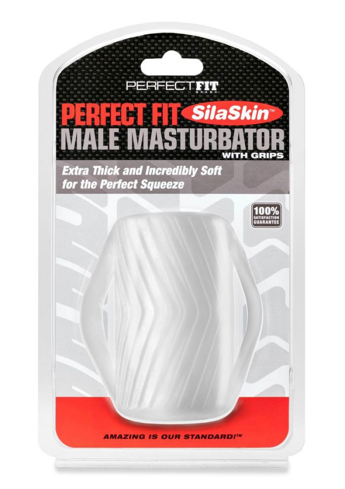 Male Masturbator W/grip Clear