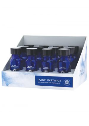 Pure Instinct Pheromone Infused Fragrance Oil True Blue 0.5 Ounce Bottles 12 Bottles Per Display