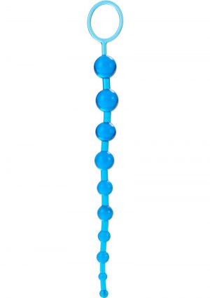 X 10 Beads Graduated Anal Beads 11 Inch Blue