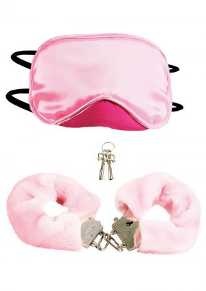 Pleasure Cuffs with Satin Mask Pink