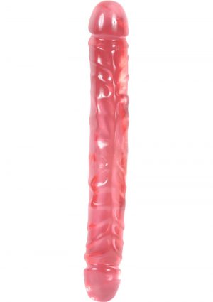 Crystal Jellies Jr Double Dong Sil A Gel 12 Inch Pink