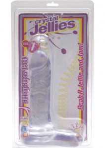 Crystal Jellies Ballsy Supercock Silagel 7 Inch Clear