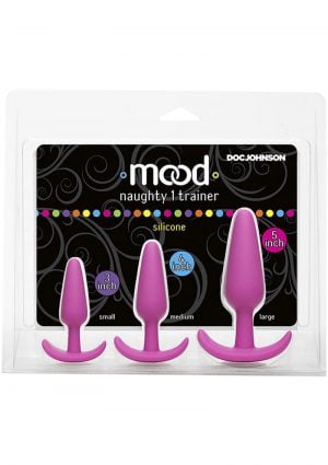 Mood Naughty 1 Trainer Silicone Anal Plug Kit 3 Sizes Pink