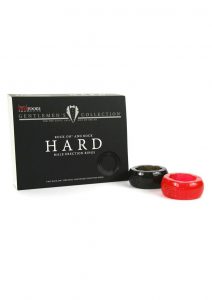 Bedroom Products Gentlemen`s Collection Rock On And Rock Hard Male Erection Rings 2 Per Box Black And Red
