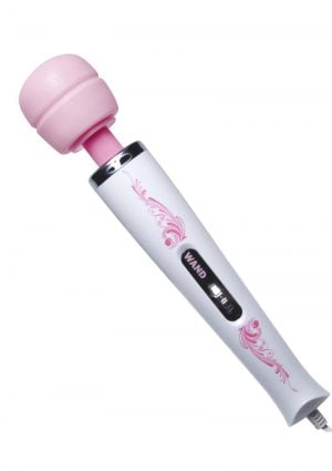 Wand Essentials Flexi-Neck 7 Speed Plug In Jack Wand Massager Pink And White 12.25 Inch