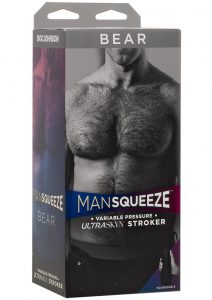 Man Squeeze Bear Variable Pressure Ultraskyn Stroker Anal Masturbator Vanilla 8 Inch