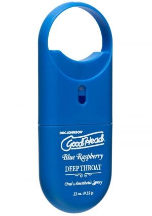Goodhead Deep Throat To Go Oral Anesthetic Spray Blue Raspberry .33 Ounce