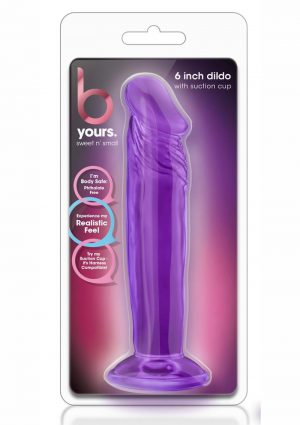 B Yours Sweet N Small 6 Purple Dildo Non Vibrating Suction Cup