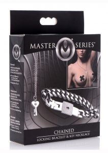Master Series Locking Bracelet and Key Necklace Set Stainless Steel