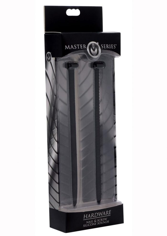 Master Series Hardware Nail and Screw Silicone Sounds Black 2 Per Box 6 Inches