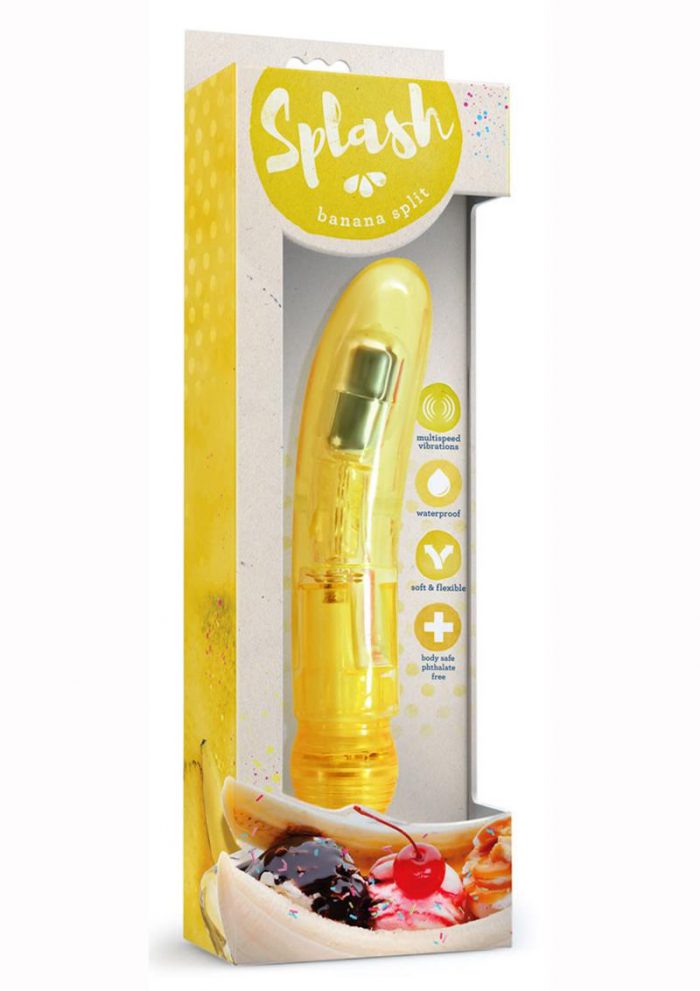 Splash Banana Split Yellow Vibrator Multi Speed Waterproof