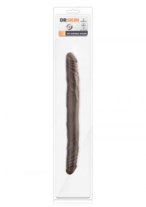 Dr Skin Double Dildo 14 Inches Dual Penetration Non Vibrating Chocolate