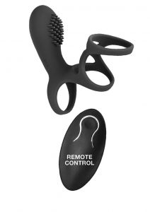 Commander Remote Control Vibrating Climaxer Silicone USB Rechargeable Clit Stimulating Cock Cage Waterproof Black 2.5 Inches