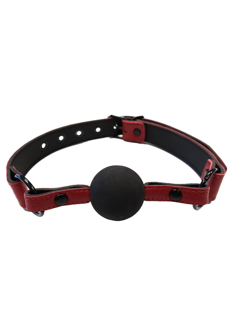 Rouge Anaconda Ball Gag Burg/Black Leather Adjustable Bondage