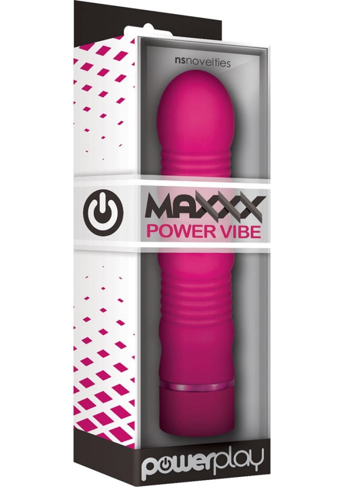 Powerplay Maxxx Power Silicone Textured Vibe Waterproof Pink