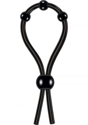 Zero Tolerance Ultimate Silicone Lasso With Adjustable Pleasure Beads Black