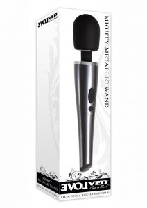 Mighty Metallic Wand Silicone USB Rechargeable Waterproof Black 12 Inches