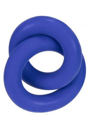 Hunkyjunk Duo Silicone Blend Double Cock Ring Cobalt