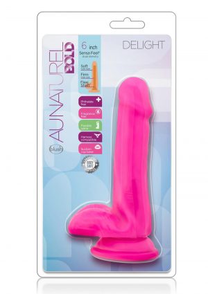 Au Naturel Bold Delight Dildo With Suction Cup 6in - Pink