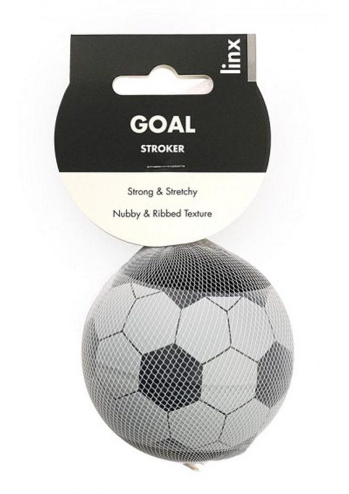 Linx Goal Stroker Ball Maturbator Nubby and Ribbed Textured Waterproof Clear/Black