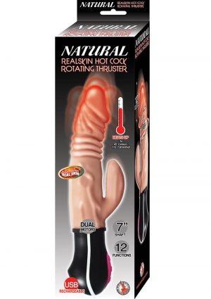 Natural Realskin Hot Cock Rotate Thrust Vibrator USB Rechargeable Silicone
