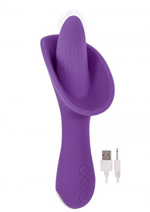 Devine Vibes Vibro Tongue Clit Hugger Rechargeable Waterproof Purple