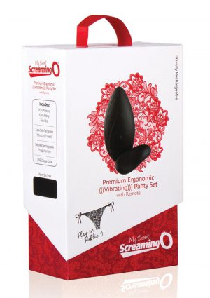 Premium Ergonomic Vibrating Panty Set With Remote Rechargeable Waterproof Black