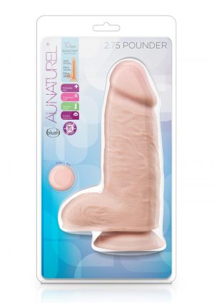 Au Naturel Pounder Dildo With Suction Cup 10in - Vanilla