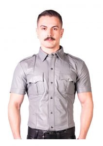 Prowler Red Slim Police Shirt Gry Sm