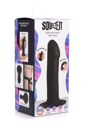 Squeeze It Squeezable Phallic Dildo Blk