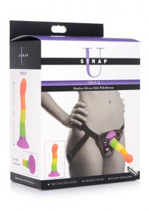 Strap U Proud Rainbow Dildo W/harness