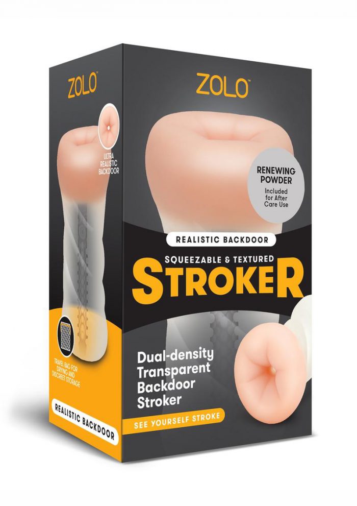 Zolo Squeezable and Textured Backdoor Male Masturbator Non Vibrating Flesh