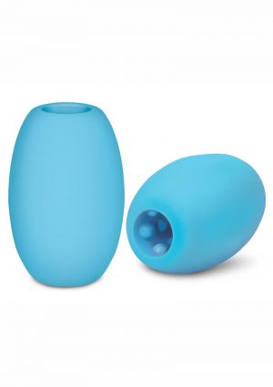 Zolo Squeezable and Textured Mini Bubble Male Masturbator Non Vibrating Blue