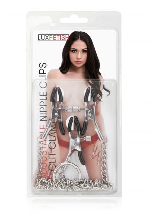 Lux F Adjustable Nipple and Clit Clamps - Black