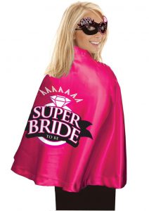 Super Bride Cape and Mask Set Pink/Black