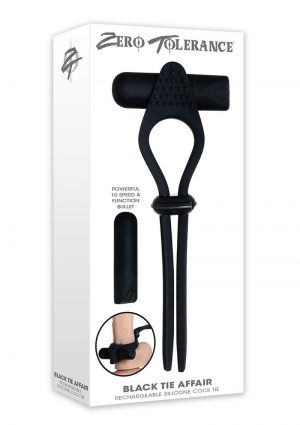 Zt Black Tie Affair Vibrating Cock Ring - Black