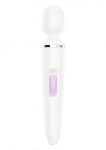 Wand-er Woman USB Rechargeable Silicone Massager Waterproof White/Chrome 13 Inches