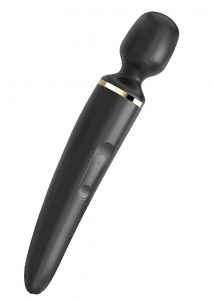 Wand-er Woman USB Rechargeable Silicone Massager Waterproof Black/Gold 13 Inches